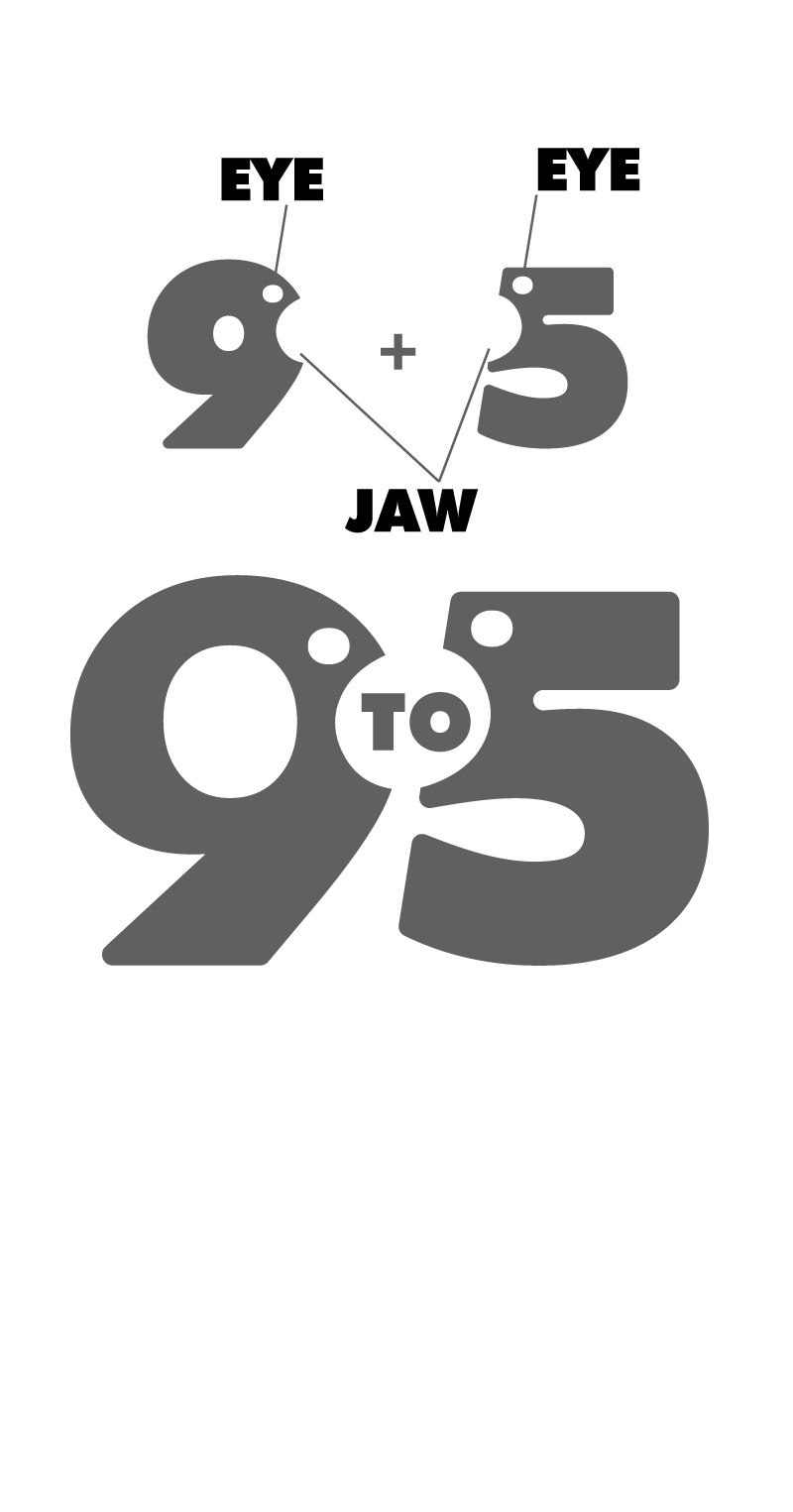 Early 9 to 5 logo construction idea