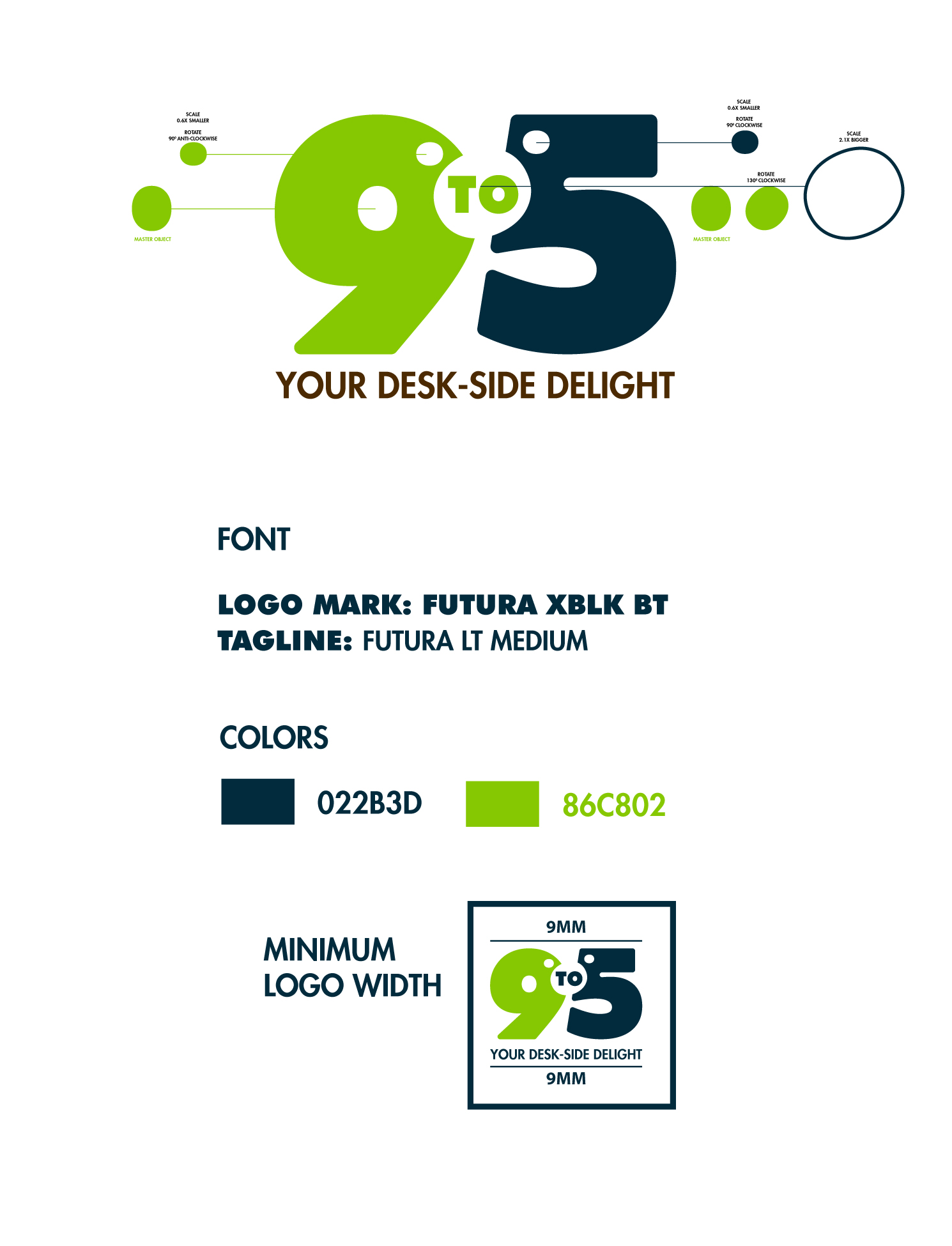 9 to 5 colours typography and minimum size