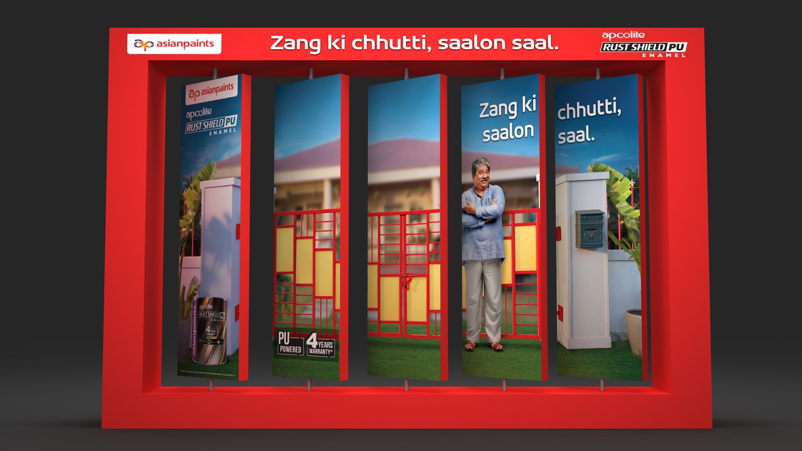 Asian Paints rotating POSM unit partially turned