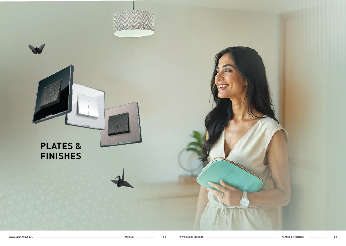 Legrand Myrius plates and finishes spread